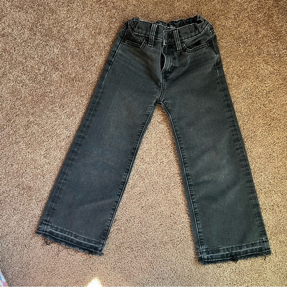 Girls Old Navy faded black wide leg jeans size 6